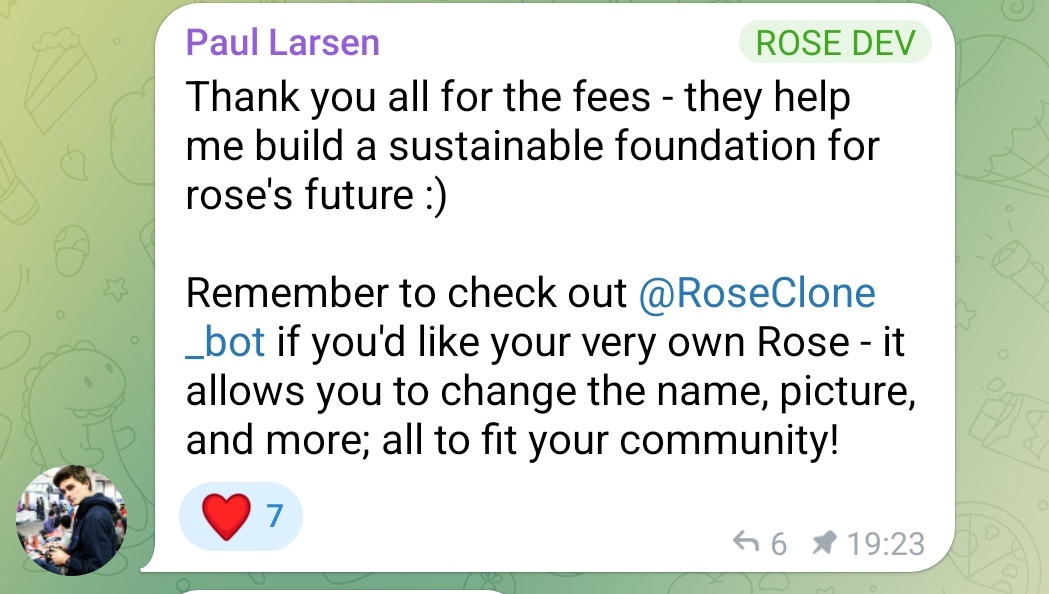 Public thank-you message